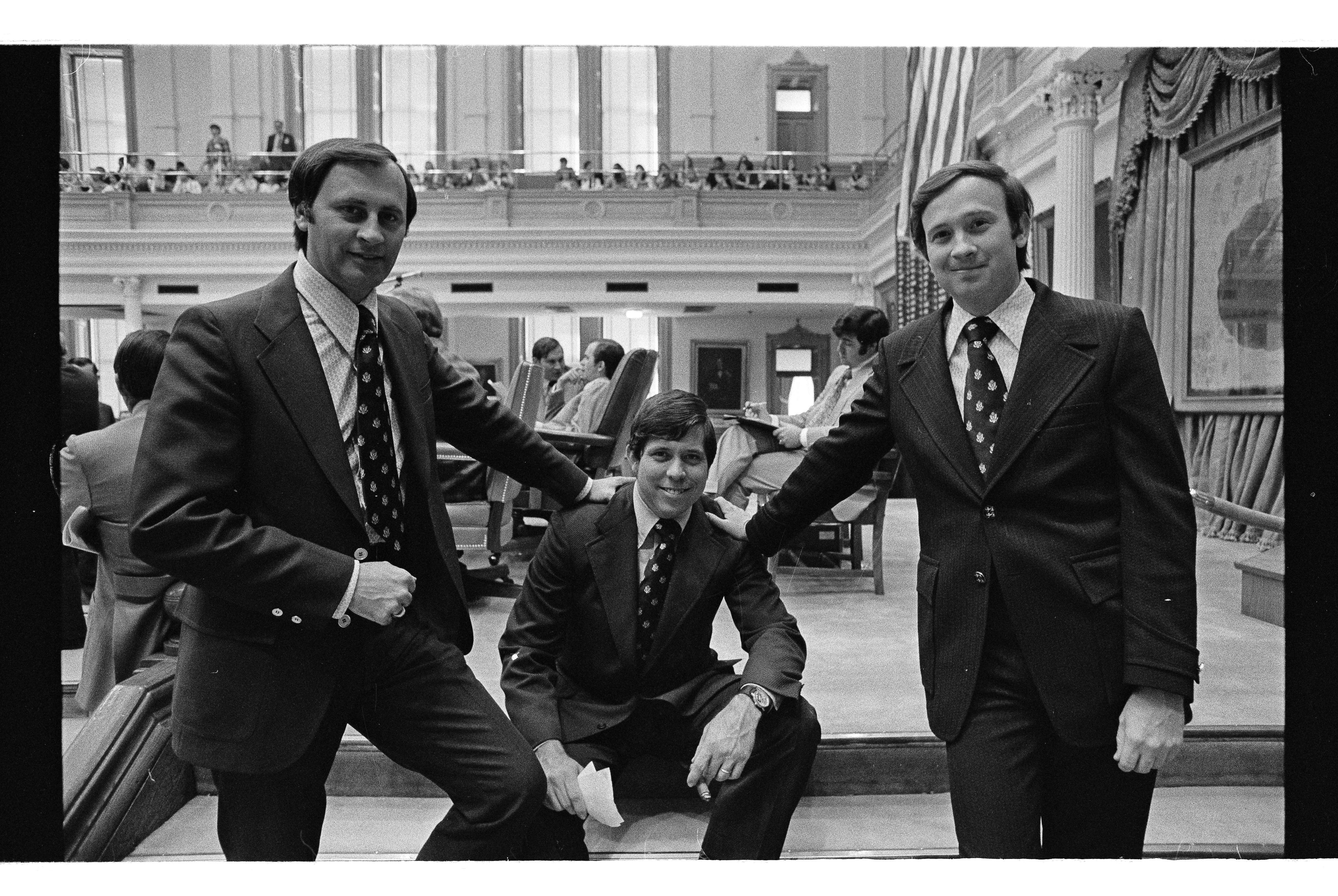 Representatives John R. Bigham, Carl Parker, and Charles Tupper on the House Floor.